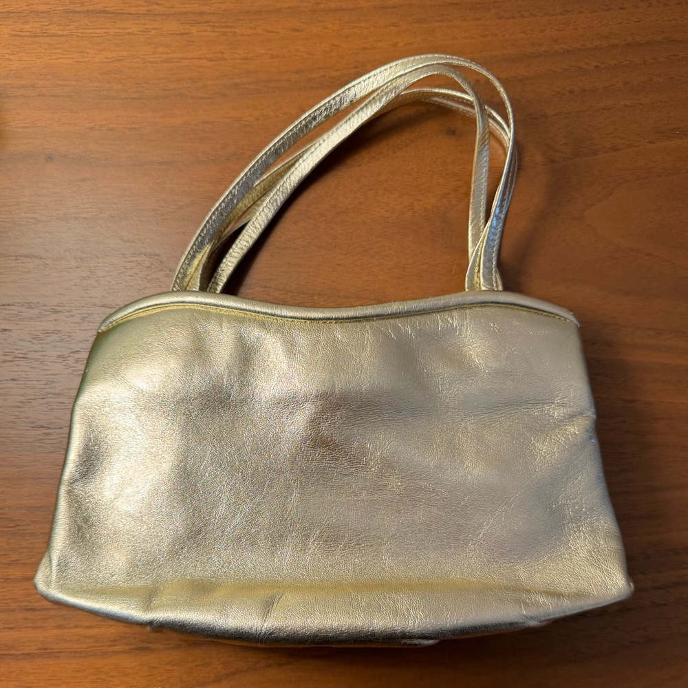 Vintage Manolo Blahnik gold evening bag